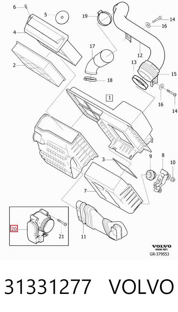 31331277 Volvo Дросільна заслінка в зборі