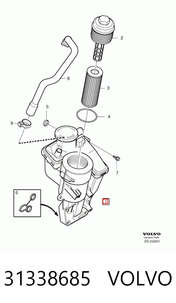 31338685 Volvo Корпус маслофільтра