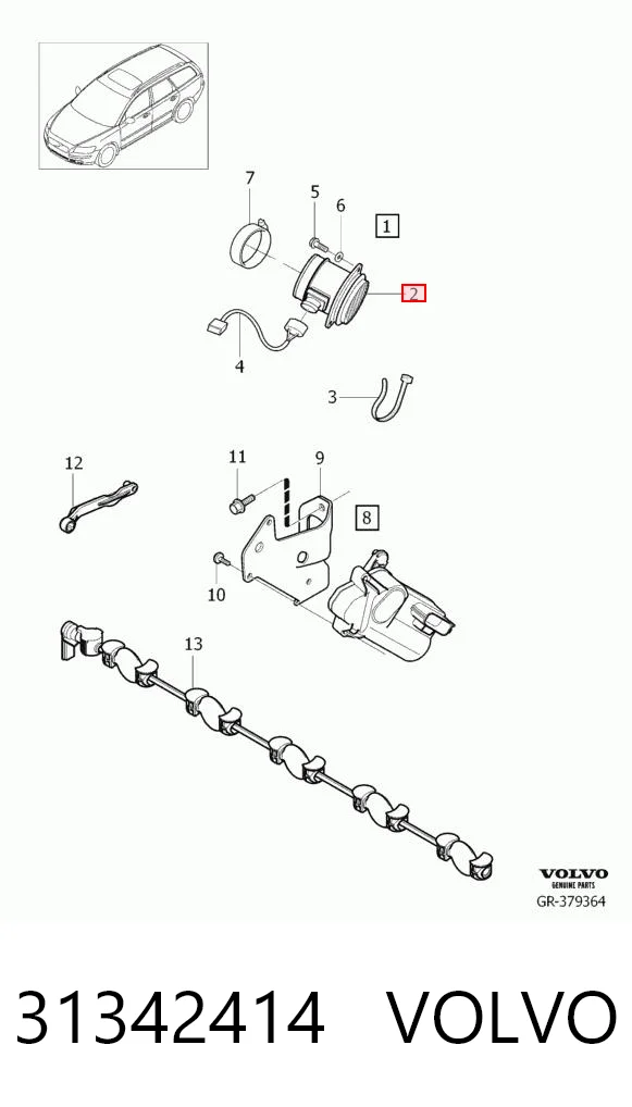 31342414 Volvo Датчик витрати повітря