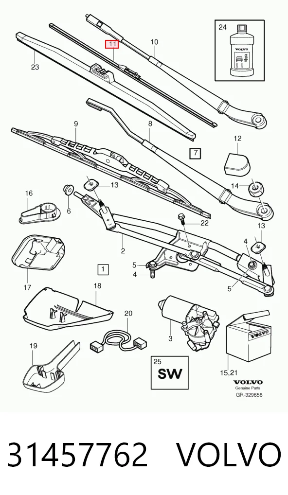 31457762 Volvo Склоочисники лобового скла