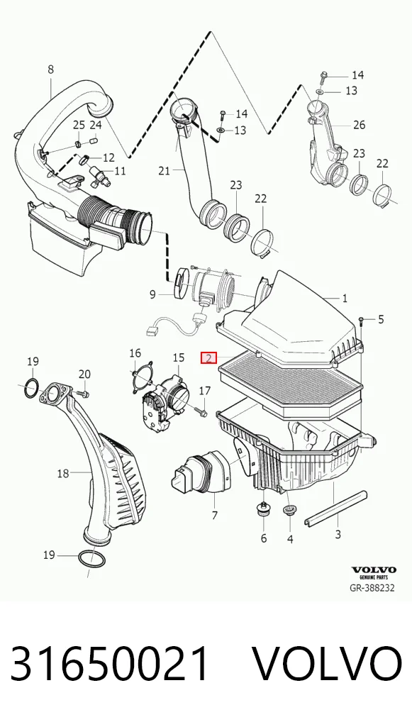 31650021 Volvo Повітряний фільтр двигуна