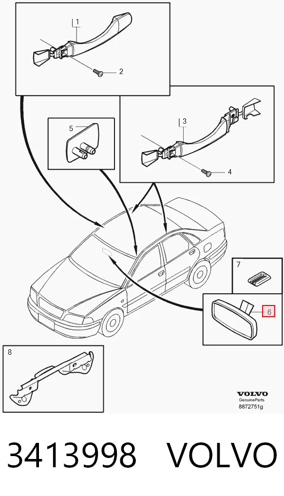 Дзеркало салону Volvo V40 