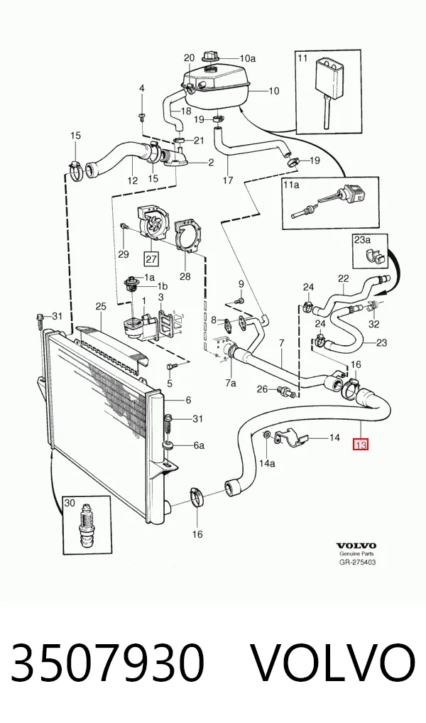 Шланг/патрубок радіатора охолодження, нижній Pro-parts 87430409