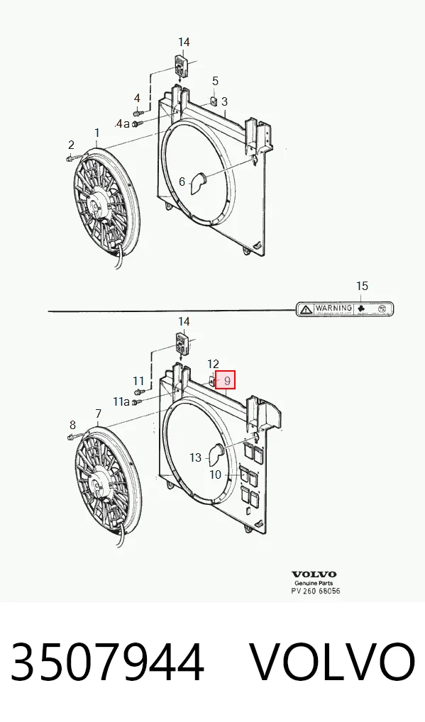 Дифузор (кожух) радіатора охолодження Volvo V70 I універсал (LV) (1997 - 2000) ціна, від 53.54 USD