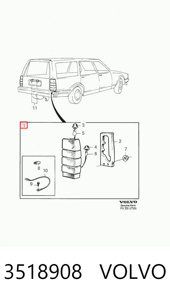 3518908 Volvo Задня ліва фара