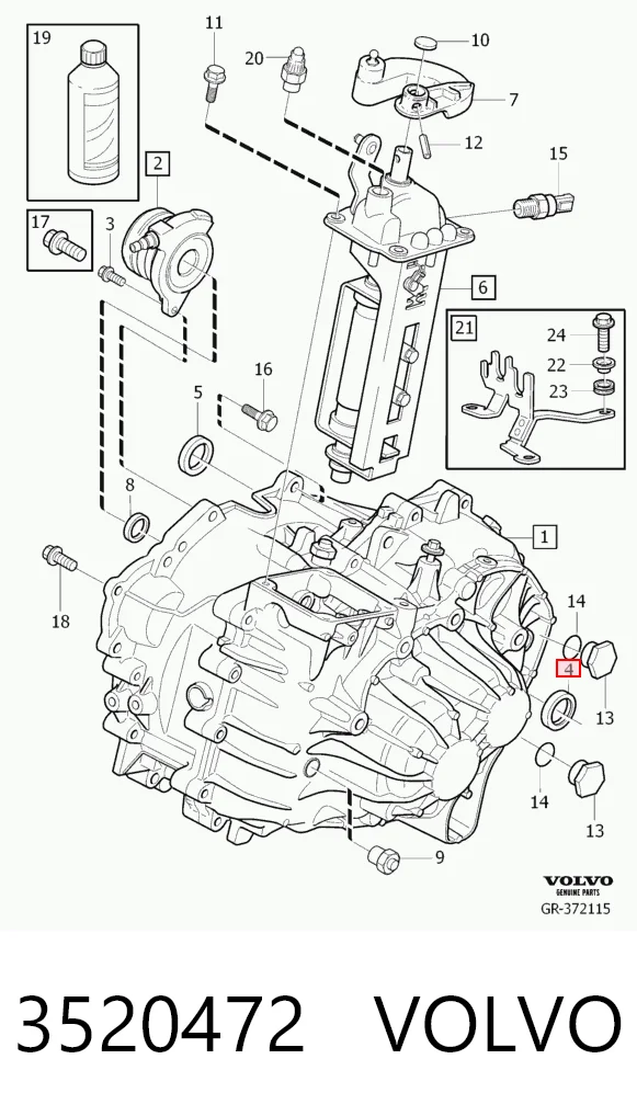 3520472 Volvo Сальник АКПП/КПП, вихідного/вторинного вала