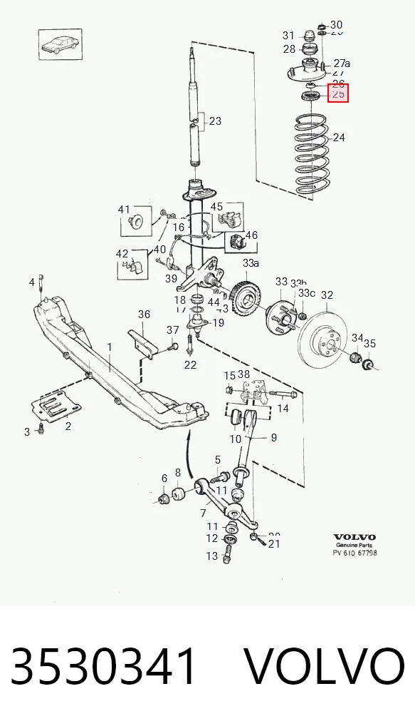 3530341 Volvo Підшипник опори амортизатора