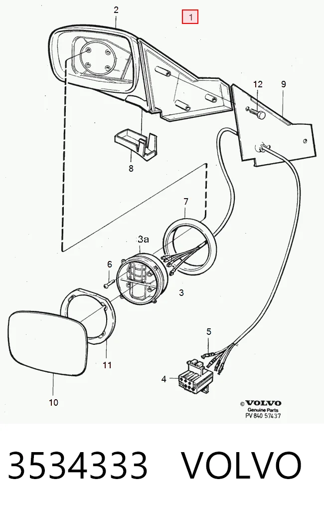 Купити Ліве бокове дзеркало Volvo 940  944