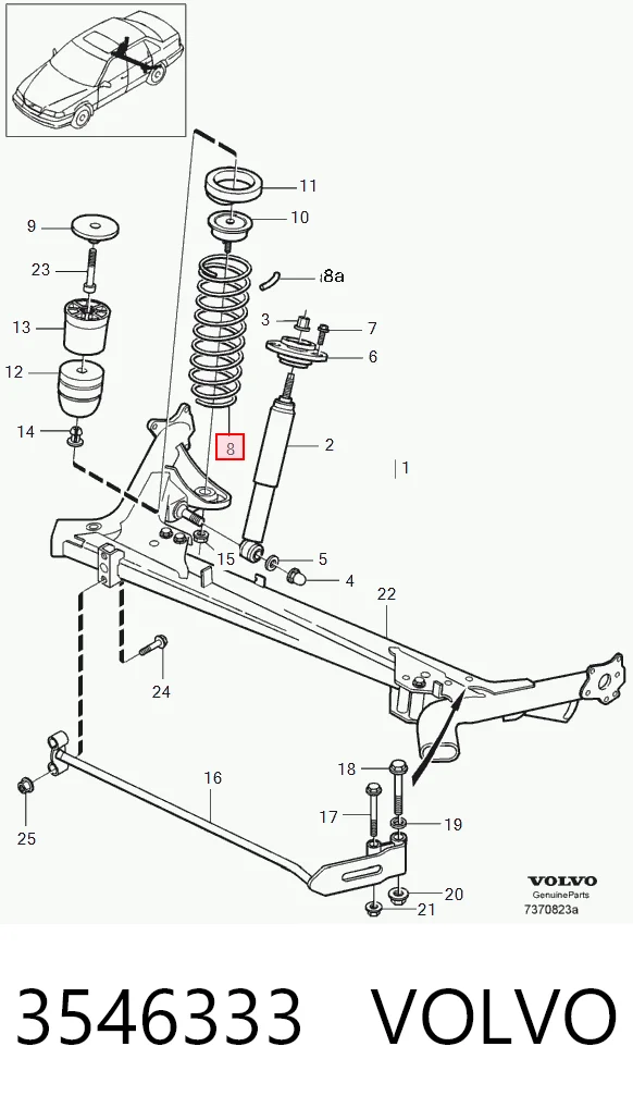 Купити Задні пружини Volvo S70  LS, LT