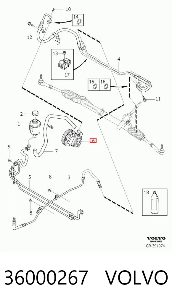 36000267 Volvo Насос гідропідсилювача