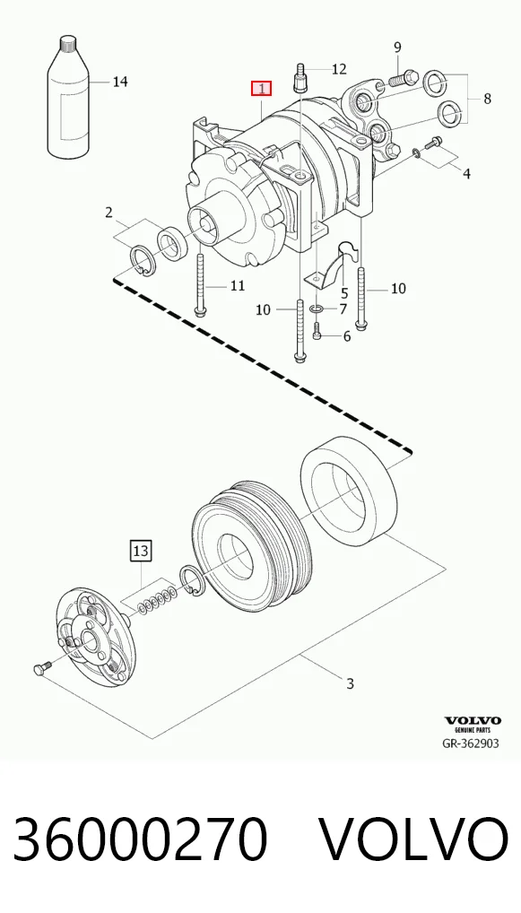 36000270 Volvo Компресор холодоагенту