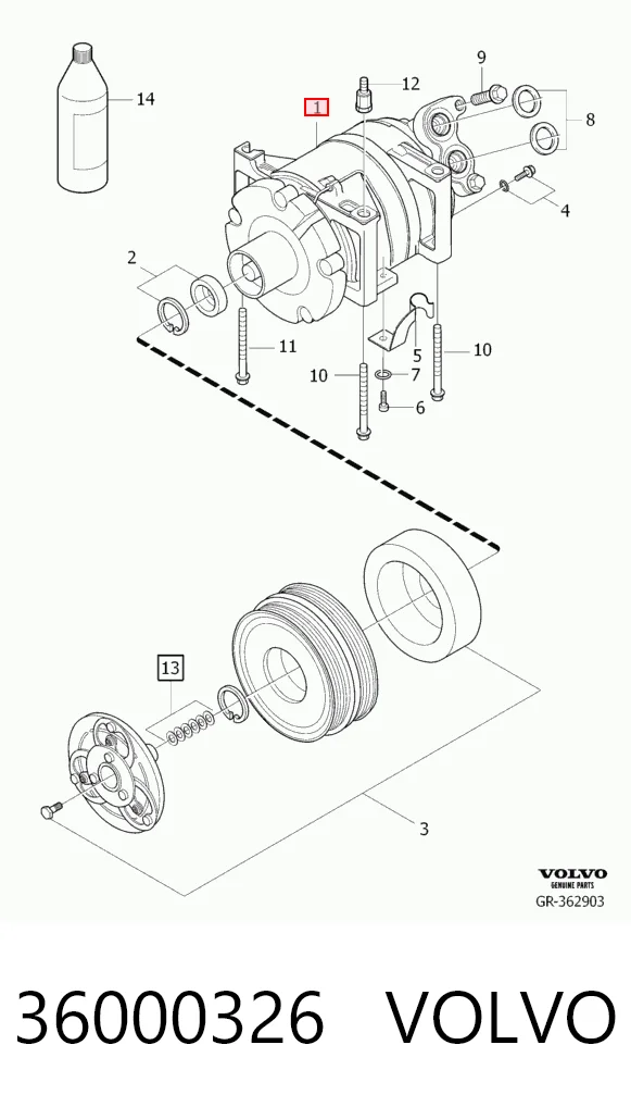 36000326 Volvo Компресор холодоагенту