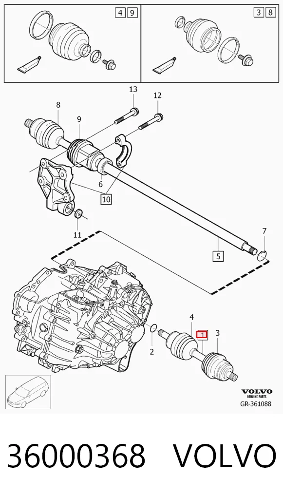 Шарнір кутових швидкостей передній лівий Volvo S80 II седан (AS, AR) (2006 - 2016) ціна, від 32.60 USD