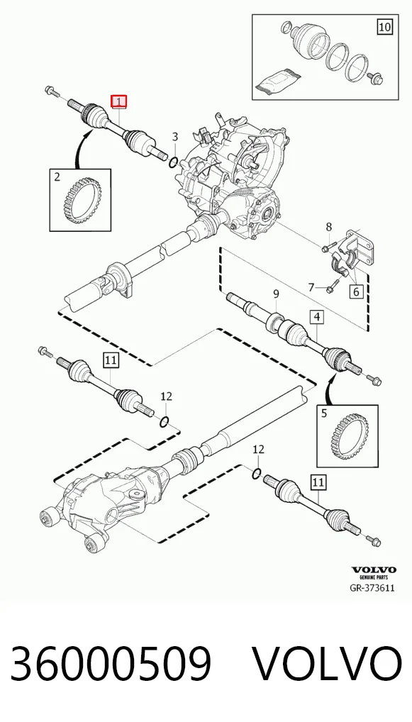 36000509 Volvo Привід лівий