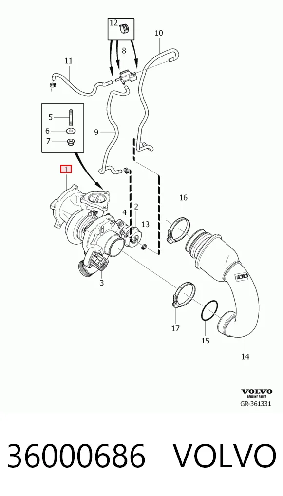 36000686 Volvo Турбонаддув