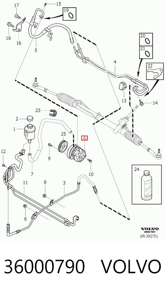 36000790 Volvo Насос гідропідсилювача