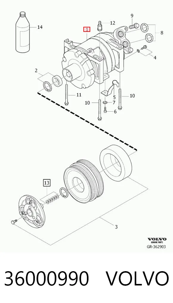 36000990 Volvo Компресор холодоагенту