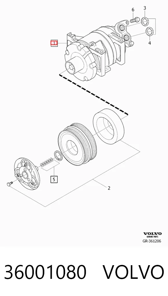 36001080 Volvo Компресор холодоагенту