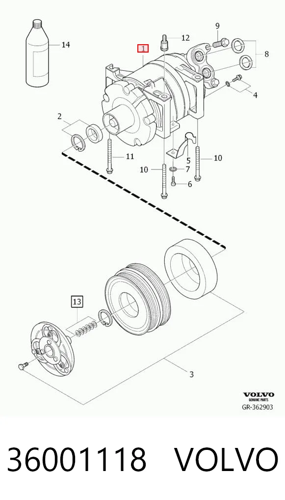 36001118 Volvo Компресор холодоагенту