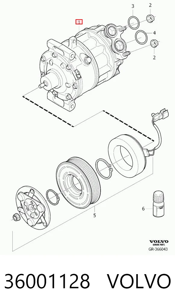 36001128 Volvo Компресор холодоагенту