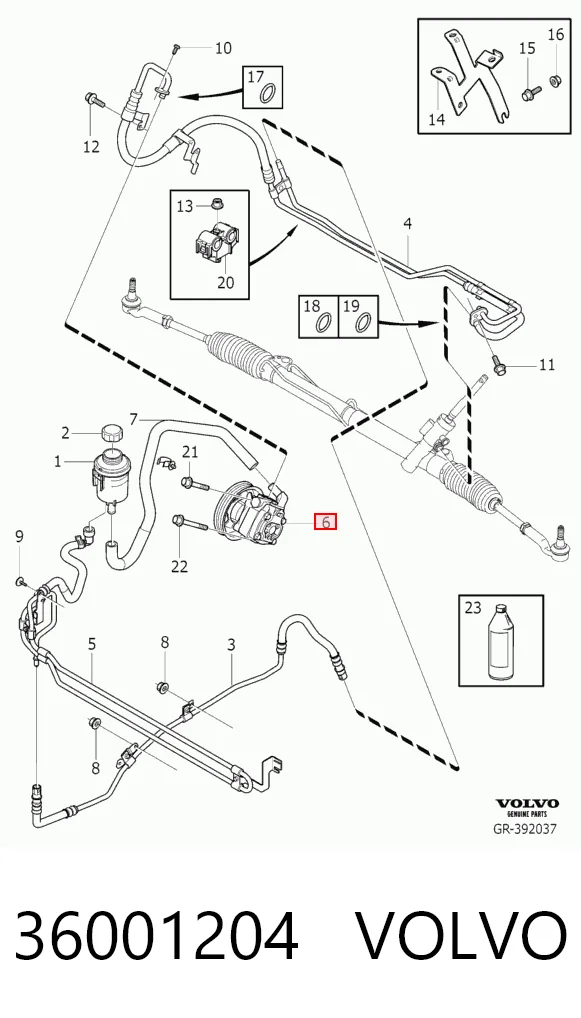 36001204 Volvo Насос гідропідсилювача