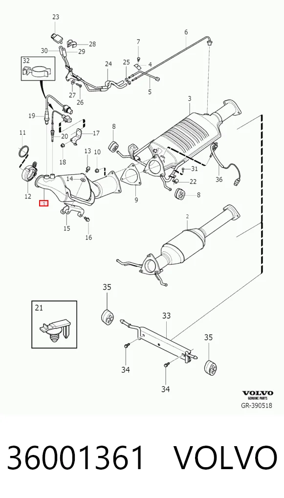 Каталітичний нейтралізатор відпрацьованих газів на Volvo XC70 II BZ