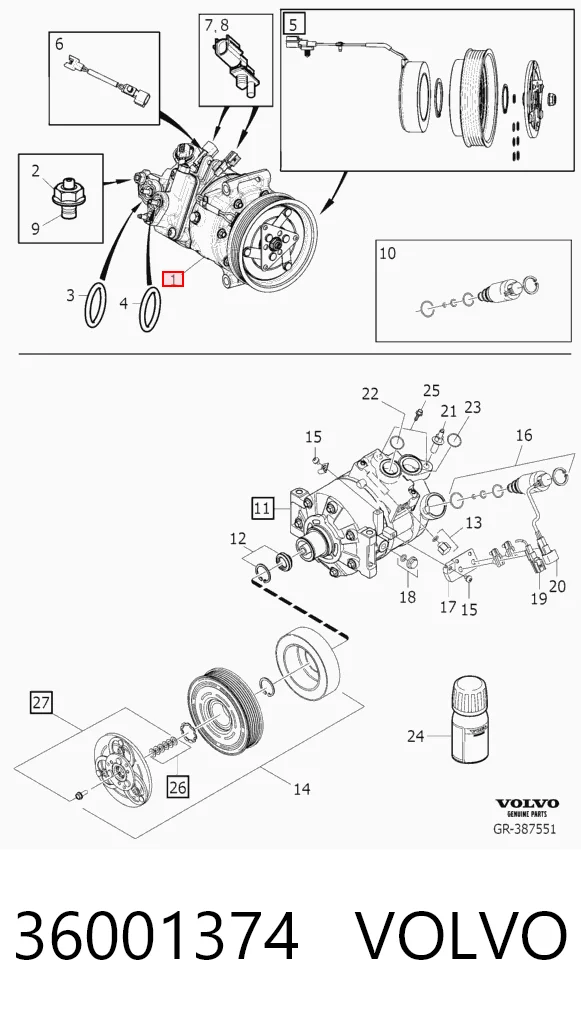 36001374 Volvo Компресор холодоагенту
