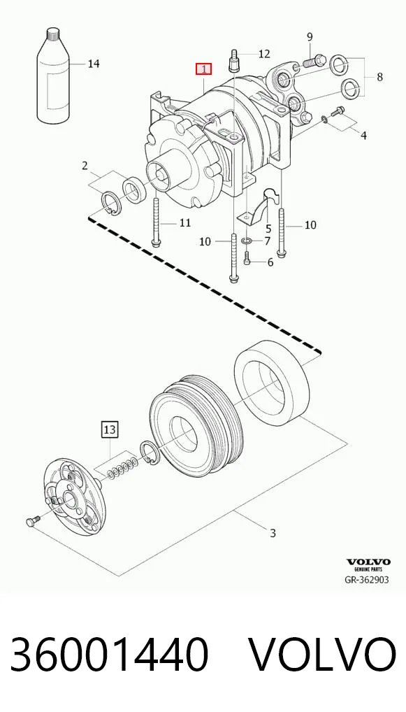 36001440 Volvo Компресор холодоагенту