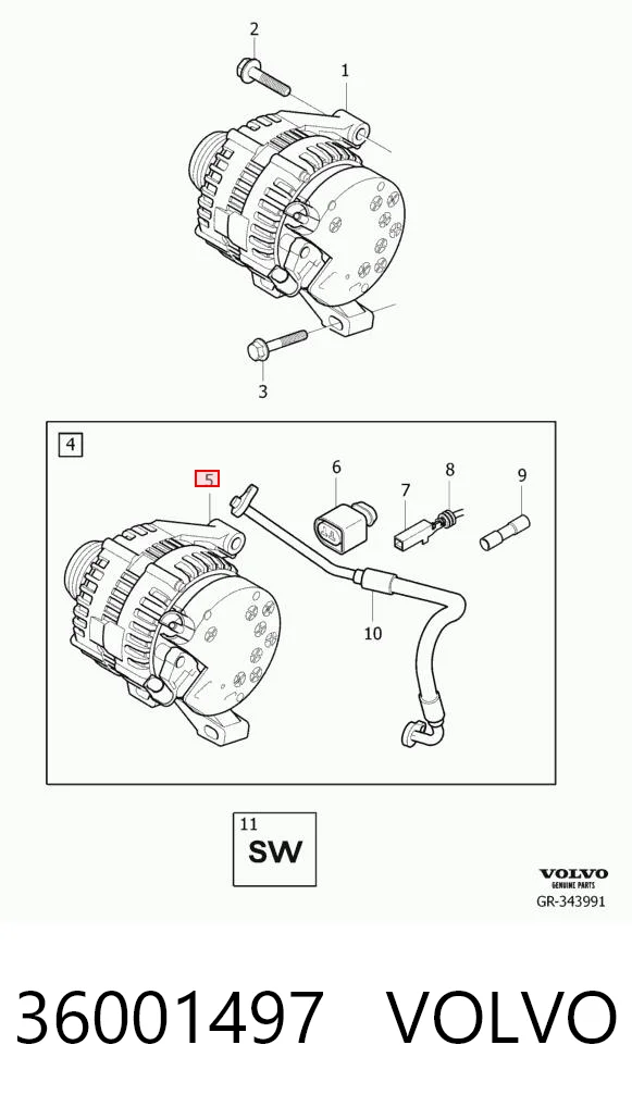 36001497 Volvo Авто генератор