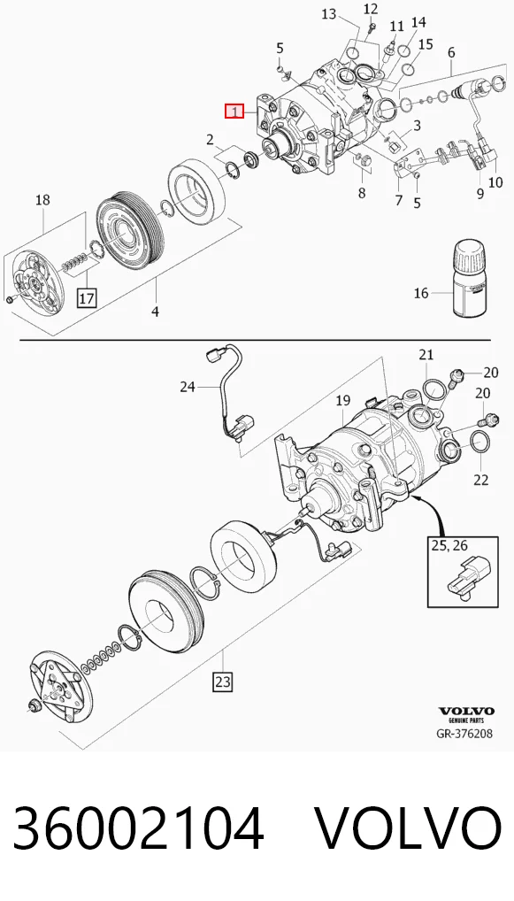 36002104 Volvo Компресор холодоагенту