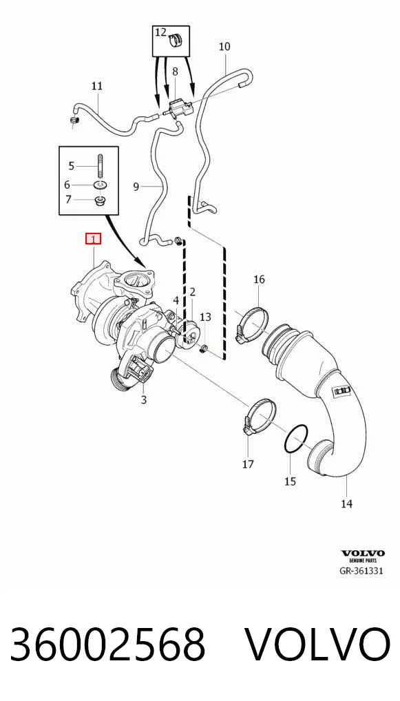 36002568 Volvo Турбонаддув