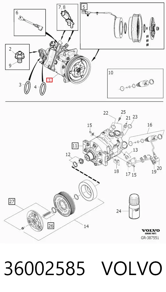 36002585 Volvo Компресор холодоагенту