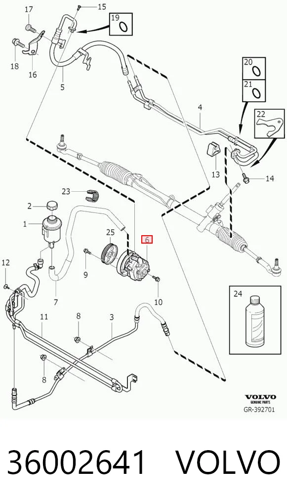 36002641 Volvo Насос гідропідсилювача