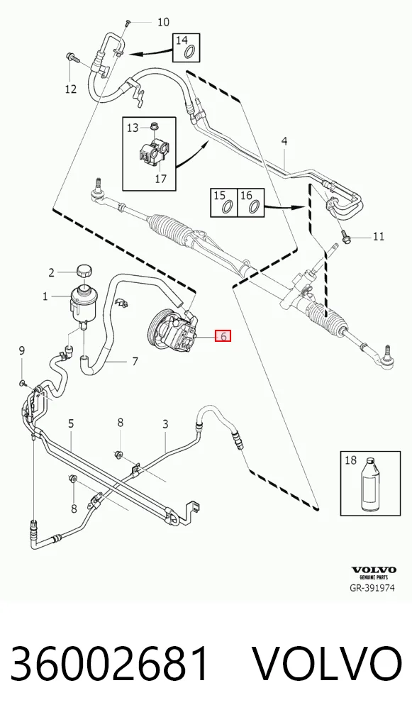 36002681 Volvo Насос гідропідсилювача