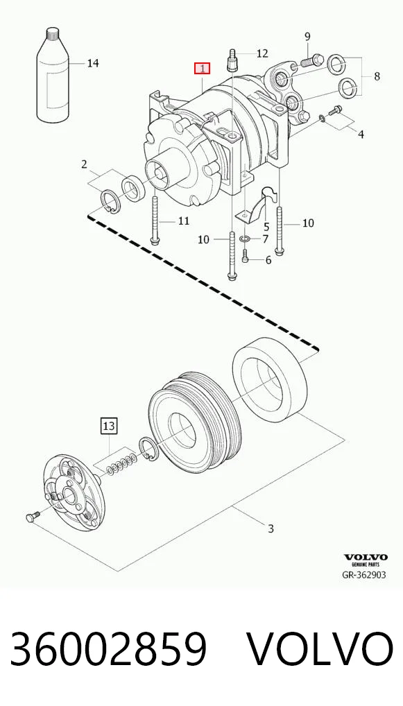36002859 Volvo Компресор холодоагенту