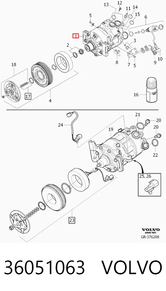 36051063 Volvo Компресор холодоагенту