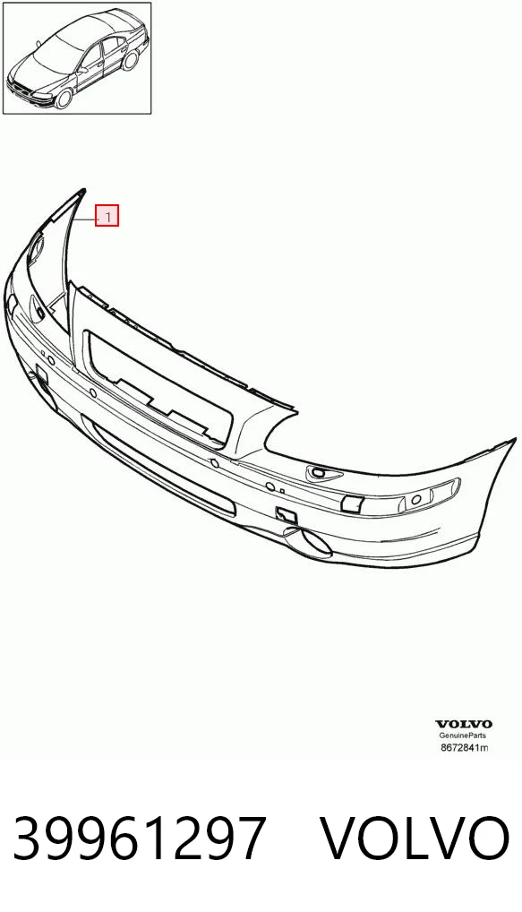 Бампер передній в зборі на Volvo S60 I RS, RH