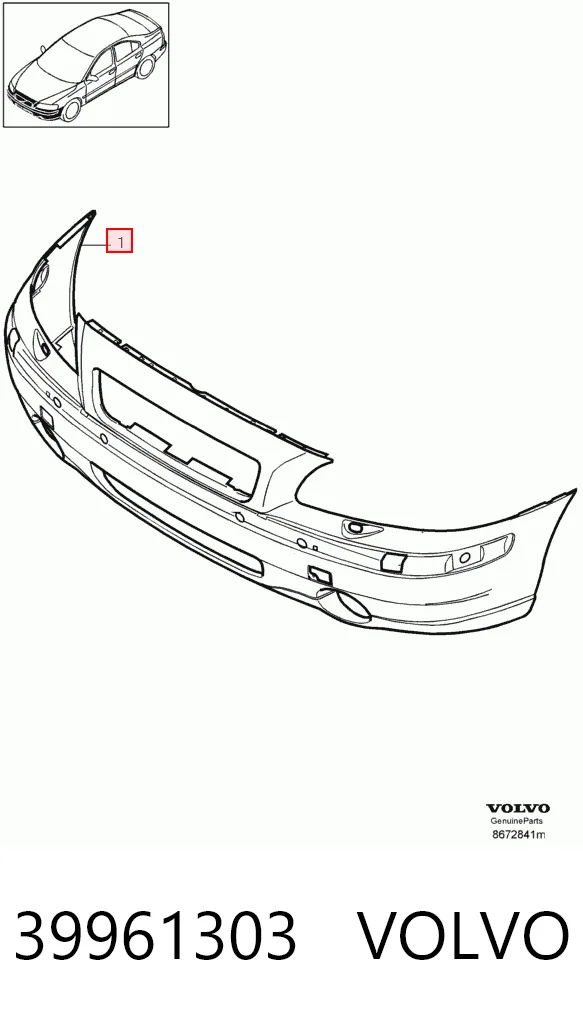 Купити Передній бампер Volvo S60 I RS, RH