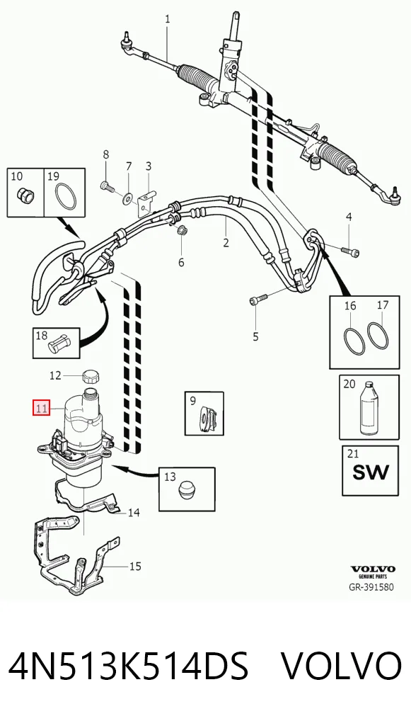 4N513K514DS Volvo Насос гідропідсилювача