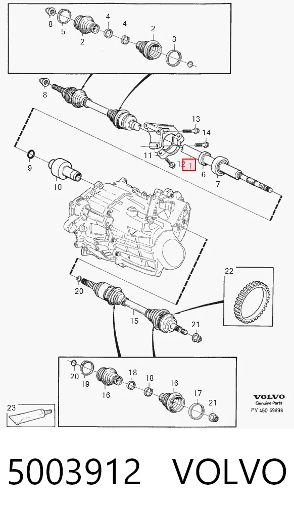 Піввісь передня, права Volvo S70 седан (LS, LT) (1997 - 2000) ціна, від 110.44 USD