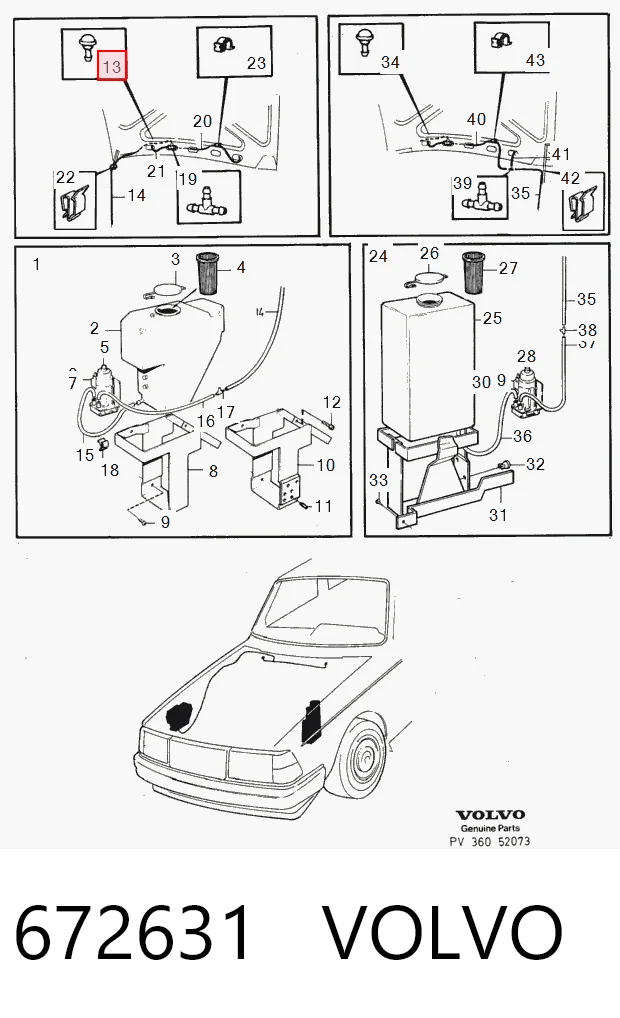  Форсунка омивача Volvo 340/360 
