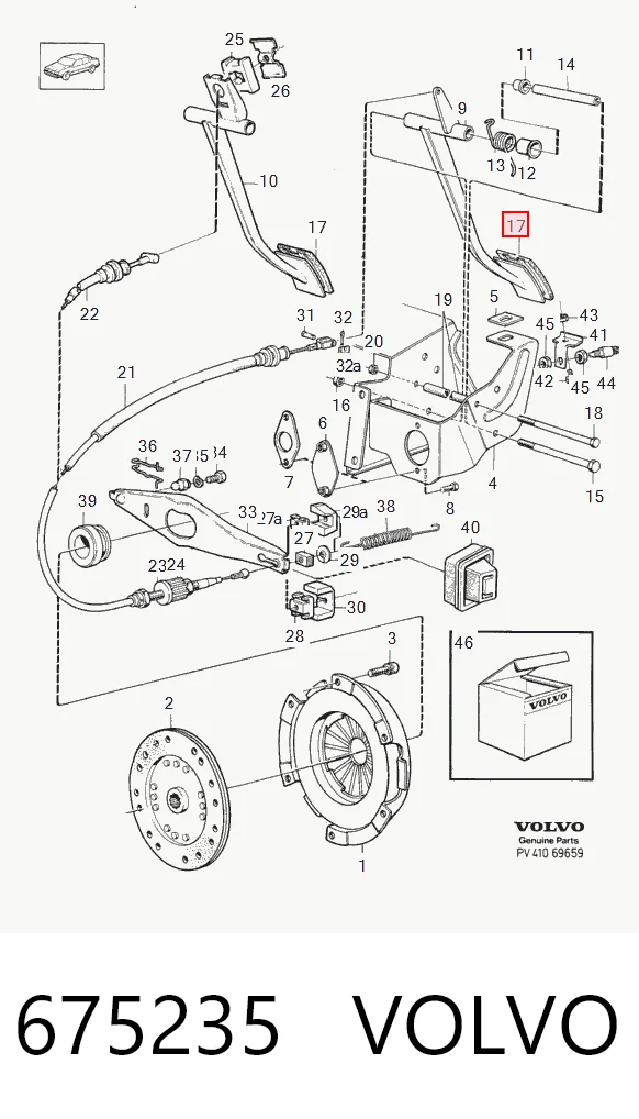 675235 Volvo Накладка педалі зчеплення