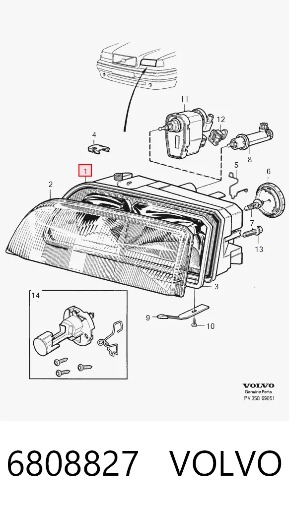 Фара правая Volvo 850 седан (LS) (1991 - 1996) ціна, від 90.13 USD