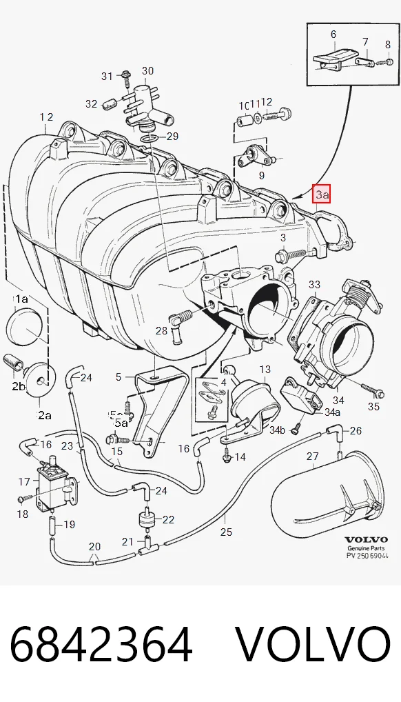 Прокладка впускного колектора на Volvo S70  LS, LT