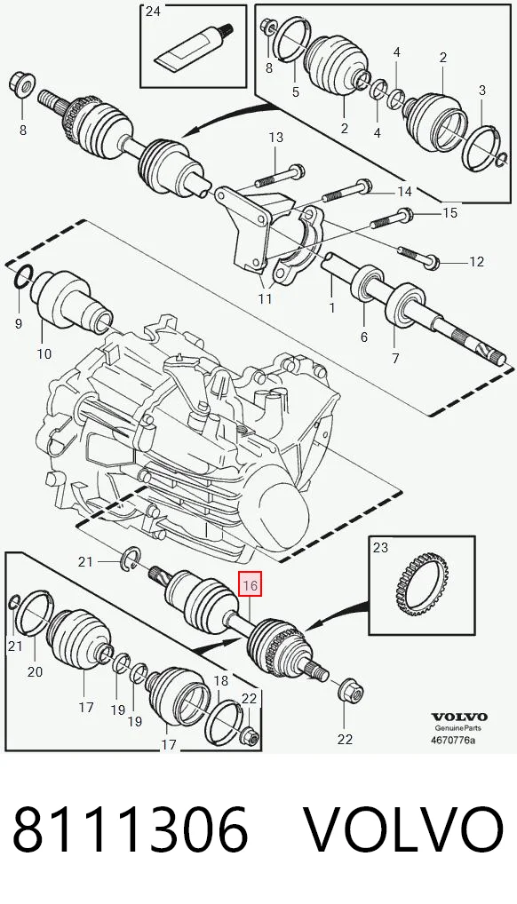 8111306 Volvo Привід лівий