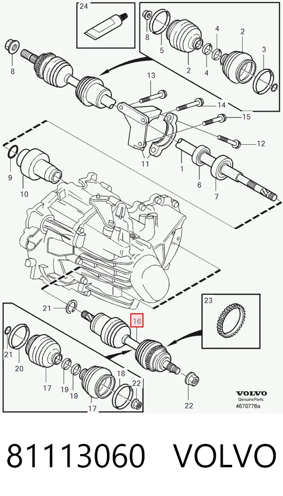 81113060 Volvo Привід лівий
