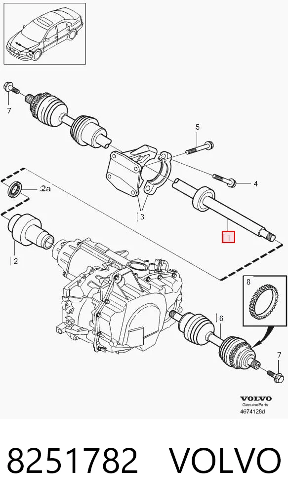 8251782 Volvo Привід лівий