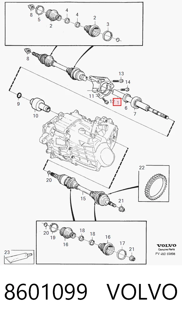 Піввісь передня, права Volvo 850 седан (LS) (1991 - 1996) ціна, від 235.99 USD