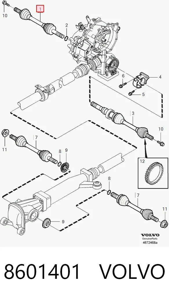 Піввісь передня ліва Posterparts BB1357