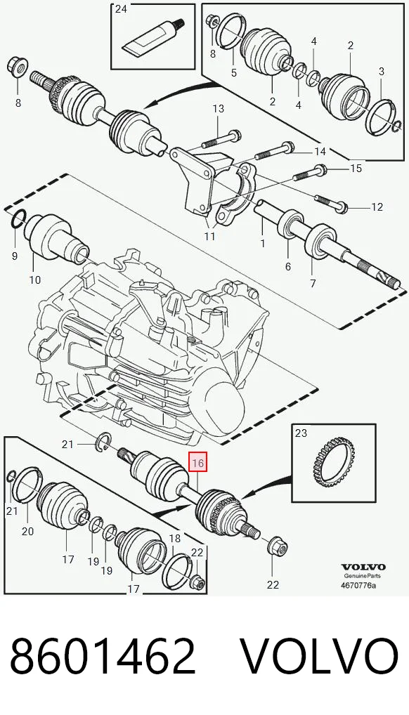 8601462 Volvo Привід лівий